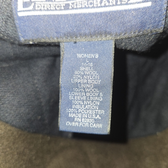 VTG Lands End Direct Merchant Wool Hooded Toggle Button Duffle Coat Choc.Brown L - Picture 5 of 10